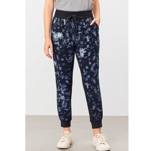 Anthropologie The Nomad Navy Blue Floral Lyocell Joggers
